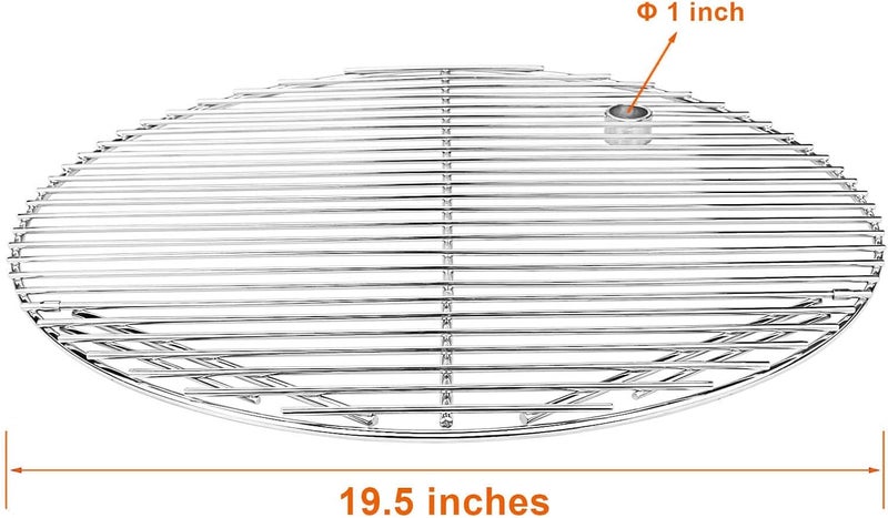 GRISUN 19.5" Round Grill Grate for Akorn Kamado Ceramic Grill, Pit Boss K24, Louisiana K24, Char-Griller 16620, 304 Stainless Steel Solid Rod Cooking Grates - Image 4